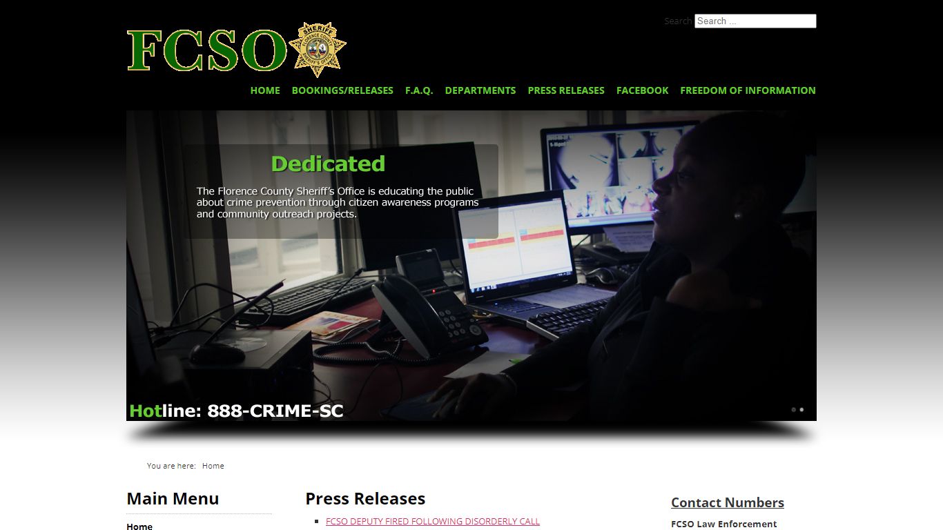 Bookings/Releases - Florence County SC